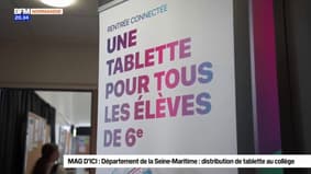 MAG D'ICI : le Département de la Seine-Maritime ditribue des tablettes au collège