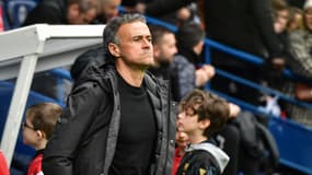 Luis Enrique lors de PSG-Reims (2-2, L1), le 10 mars 2024