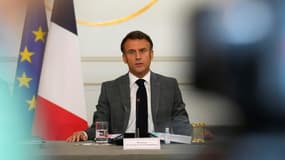 Emmanuel Macron en Conseil des ministres à l'Elysée le 21 juillet 2023