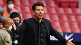 L'entraîneur de l'Atlético Madrid Diego Simeone lors du match contre Osasuna Pampelune au Wanda Metropolitano, le 16 mai 2021 