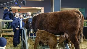 Le président de la République, Emmanuel Macron, au salon de l'agriculture en 2023