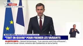 Selon Olivier Véran, le variant britannique "serait responsable de 20 à 25% des infections en France"