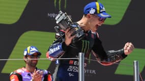 La joie de Fabio Quartararo, vainqueur du GP de Catalogne