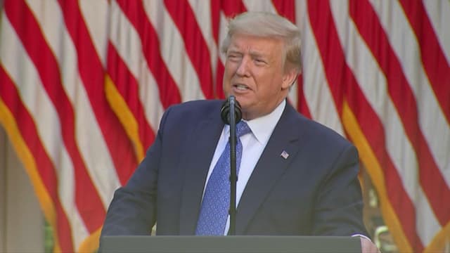 Donald Trump délivre un discours après de nouvelles émeutes aux États-Unis, le 1er juin 2020.