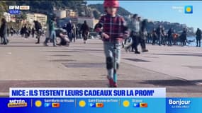 Nice: les enfants testent leurs cadeaux sur la promenade des Anglais