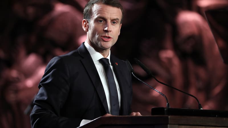 Emmanuel Macron au mémorial Yad Vashem, à Jérusalem, le 23 janvier 2020