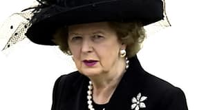 Margaret Thatcher aux funérailles de Ronald Reagan en 2004.