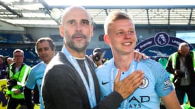 Guardiola et Zinchenko avec Manchester City.