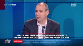 Vers une obligation vaccinale pour les soignants?   "Obligation ne veut pas dire autoritarisme et stigmatisation" estime Laurent Berger, secrétaire général de la CFDT