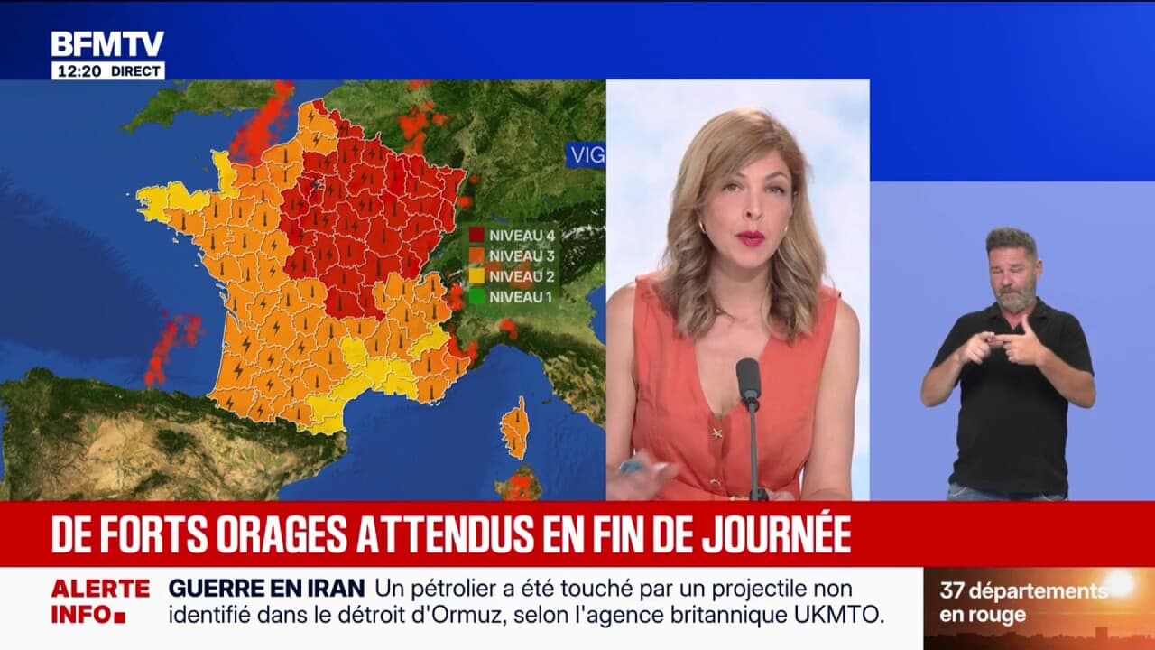 Orages: 38 départements placés en vigilances orange par Météo-France