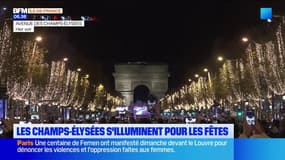 Les Champs-Elysées s'illuminent pour les fêtes de fin d'année