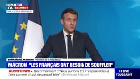 Emmanuel Macron: "Nos concitoyens ont besoin de souffler" 