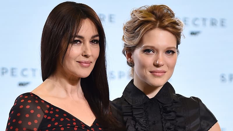 Monica Bellucci et Léa Seydoux lors de la conférence de presse sur le prochain James Bond.