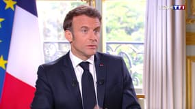 Emmanuel Macron lors de son entretien au 20H de TF1.