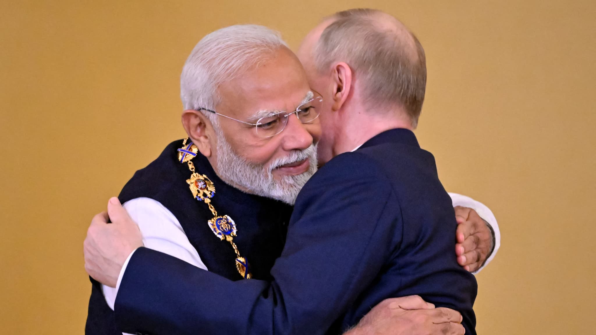 Narendra Modi et Vladimir Poutine à Moscou le 9 juillet 2024
