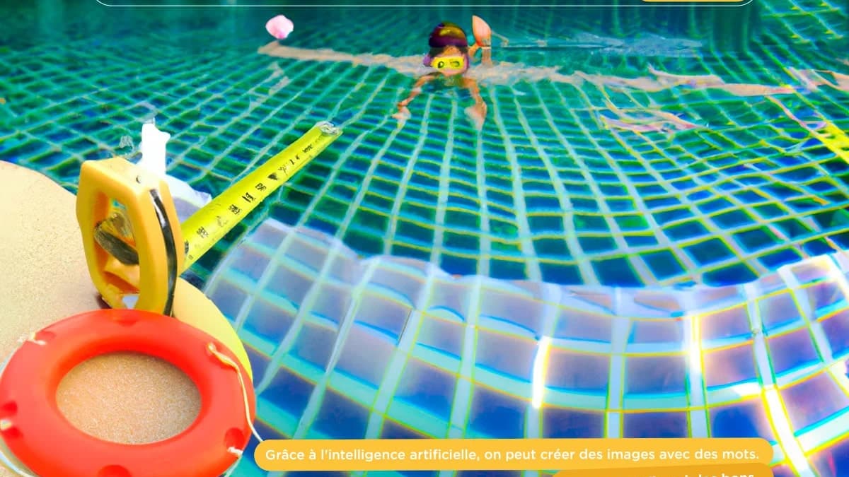 Un mètre nageur au bord d'une piscine 