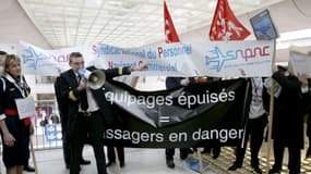 Les hôtesses et stewards, lors d'un précédent mouvement, en 2013