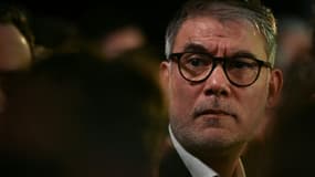 Le premier secrétaire du Parti socialiste Olivier Faure, assiste à une réunion à La Bellevilloise, à Paris, le 14 janvier 2026