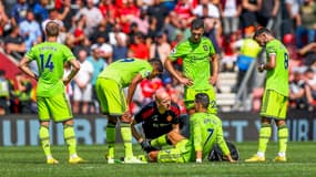 Cristiano Ronaldo touché face à Southampton, le 27 août 2022.