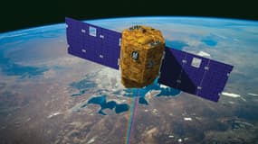 Représentation du satellite d'observation de la Terre qui sera lancé depuis la base spatiale française de Kourou en août 2017. Photo d'illustration