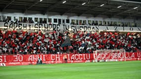 Les supporters d'Ajaccio lors du derby corse en 2024.