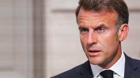 Le président français Emmanuel Macron lors d'une conférence de presse à l'issue du Sommet de la Coalition des Volontaires, au Palais de l'Élysée, à Paris, le 4 septembre 2025
