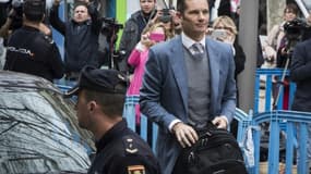 Le beau-frère du roi d'Espagne, Inaki Urdangarin, arrive au tribunal de Palma de Majorque, le 23 février 2017