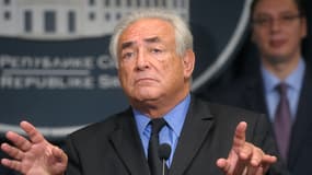 L'ancien chef du FMI  Dominique Strauss-Kahn, à Belgrade, le 17 septembre 2013.
