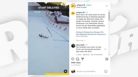 Les images de drone montrant le ski d'un ouvreur autrichien frôlant l'appareil lors de l'entraînement de la descente de Kitzbühel le 22 janvier 2025