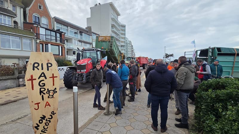 Mercosur: des agriculteurs manifestent au Touquet devant la villa de Macron, le maire "les soutient"