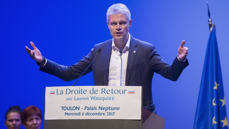 Le président du parti Les Républicains Laurent Wauquiez, lors de sa campagne pour la tête du parti le 6 décembre 2017. 