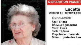 Lucette Desurmont a disparu demain samedi