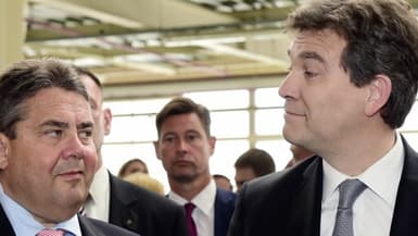 Arnaud Montebourg et son homologue allemand, Sigmar Gabriel, ont effectué uune visite sur le site d'Airbus à Toulouse.
