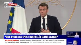 Emmanuel Macron: "Il est important de rappeler le travail des forces de l'ordre mais aussi le respect de la déontologie"