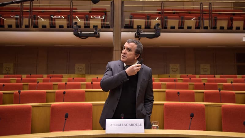 Arnaud Lagardère, au Sénat le 17 février 2022