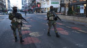 Des militaires patrouillent à Bruxelles, en alerte terroriste maximale, le 23 novembre dernier. (Photo d'illustration)