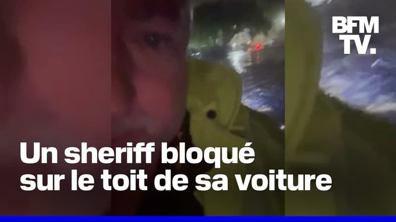 Nouveau-Mexique: un sheriff reste bloqué sur le toit de sa voiture après de violentes inondations