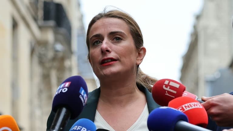 La secrétaire générale des Ecologistes, Marine Tondelier après son entretien à Matignon avec le Premier ministre Sébastien Lecornu, le 3 octobre 2025