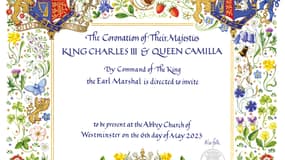 L'invitation officielle au couronnement du roi Charles III et de Camilla, prévu le 6 mai 2023 à Londres.