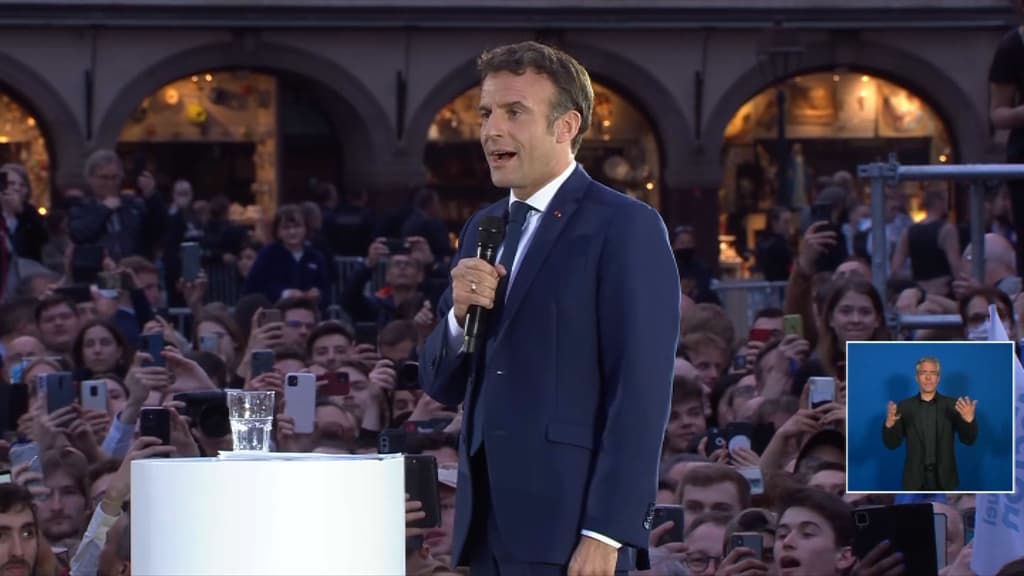 Macron à Strasbourg: "cette élection présidentielle est aussi un référendum sur l'Europe"