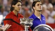 Rafael Nadal et Roger Federer, finalistes l'an passé à Melbourne.