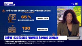 Grève des enseignants: 130 écoles fermées à Paris jeudi
