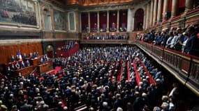 Le président français Emmanuel Macron devant le Congrès à Verseilles près de Paris, le 3 juillet 2017