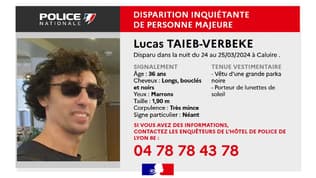 Lucas, âgé de 36 ans, a disparu depuis la nuit du dimanche au lundi 25 mars dernier à Caluire-et-Cuire (Rhône).