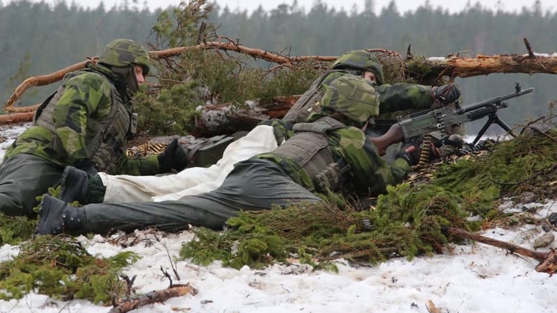 Des soldats de l'armée suédoise sur l’île de Gotland en février 2019. Photo d'illustration AFP