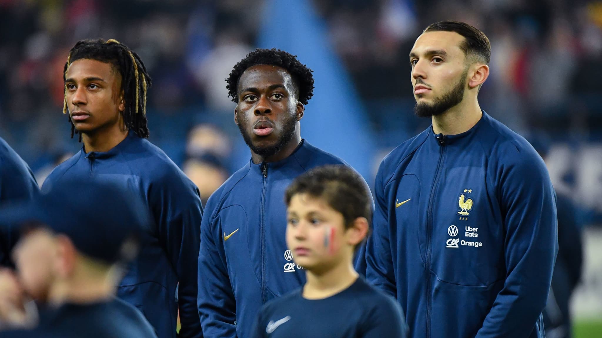 Michael Olise, Arnaud Kalimuendo et Amine Gouiri avec les Espoirs en 2022