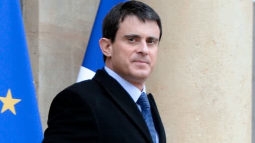 Manuel Valls quittant l'Elysée, le 15 janvier 2013.