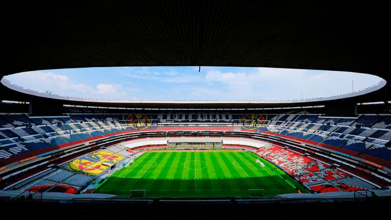 Le stade Azteca de Mexico s'apprêtant à accueillir une rencontre, le 8 août 2021