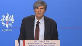 Stéphane Le Foll lors de son compte-rendu du conseil des ministres mercredi 1e octobre.