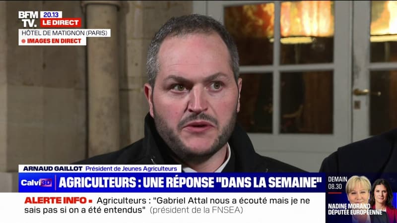 Arnaud Gaillot, président de Jeunes Agriculteurs: 